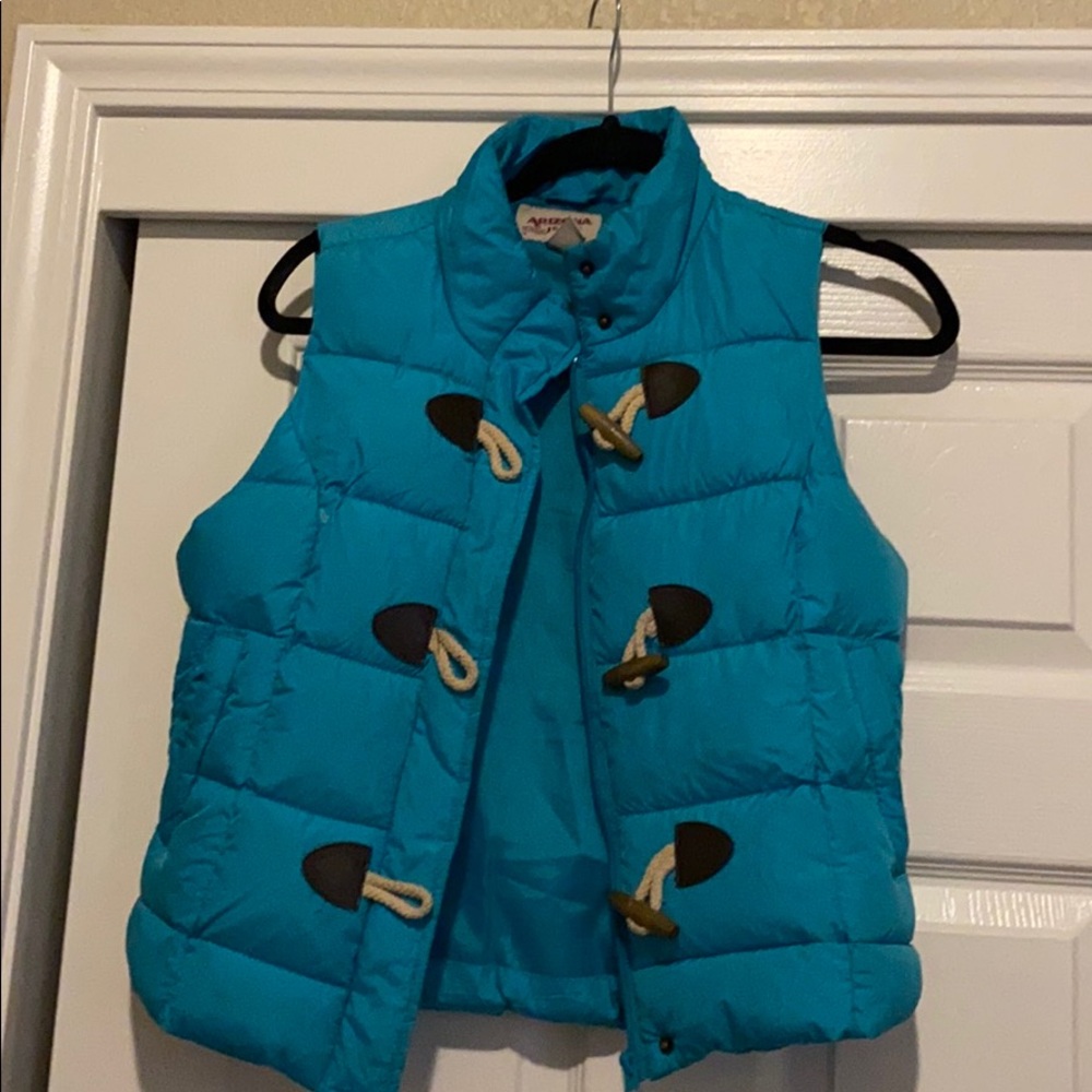 Puffy teal blue vest